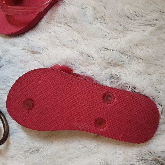 GAP KIDS Flip Flops Hot Pink Peonies size 12-13 - Picture 10 of 13